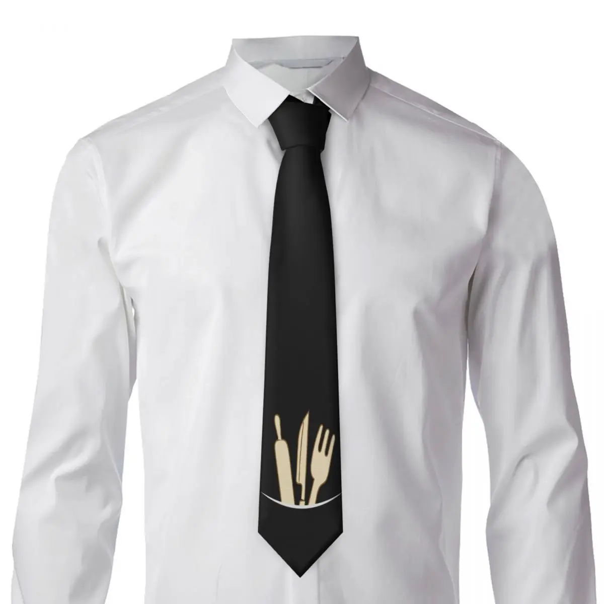Cravate avec citations de Chef amusantes pour hommes, en soie et Polyester, Slim, accessoires de mariage, cravate décontractée