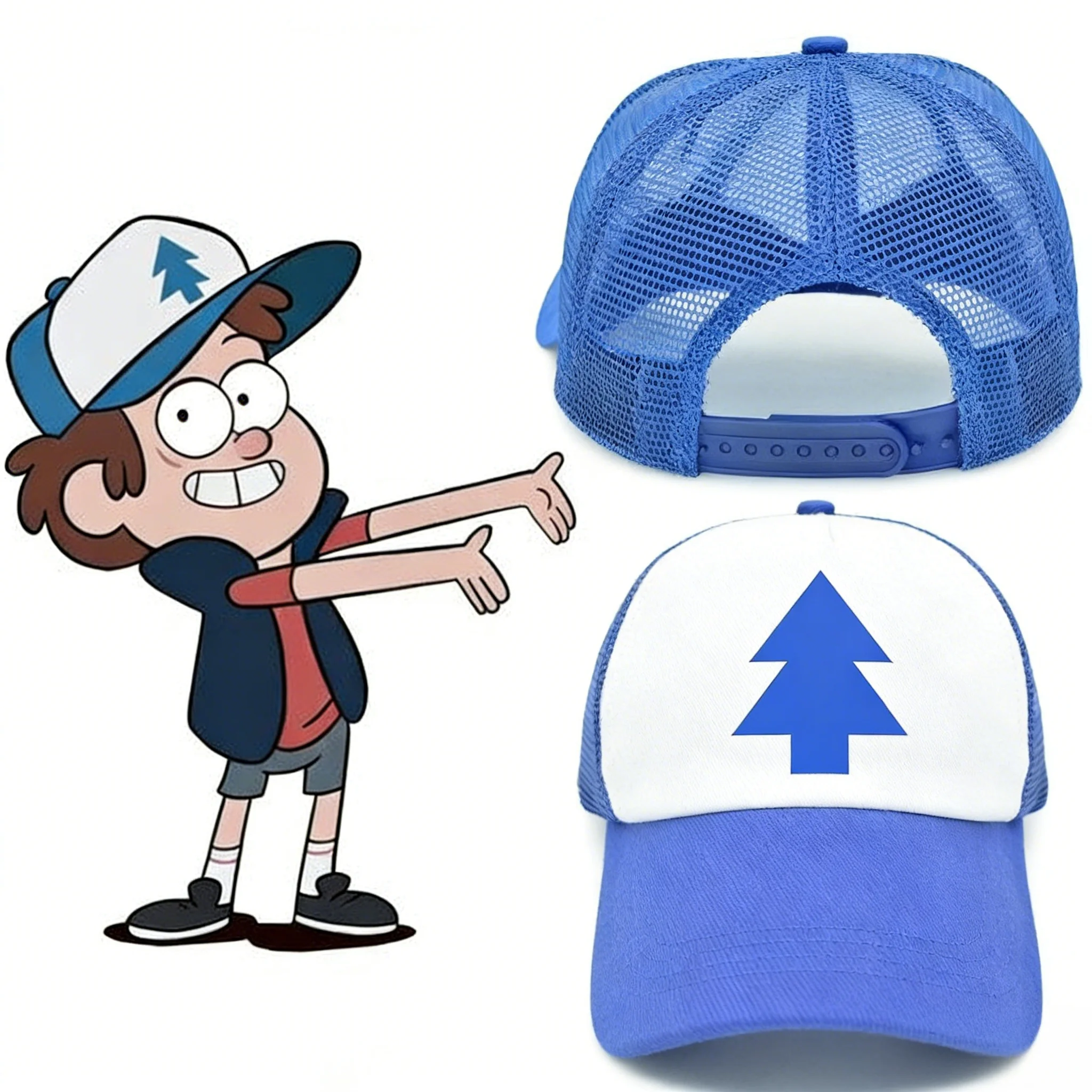Gravitys Falls Dipper Pines Mabel Pines Same style Outfit Foam Mesh Trucker Hat Summer Mesh-back Baseball Cap Fashion Adjustbale