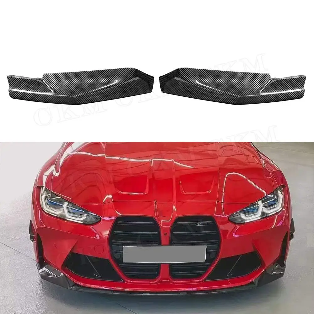 

Dry Carbon Fiber/FPR Prime Car Front Bumper Lip Splitter Flaps Apron for BMW 3 4 Series G80 G82 G83 M3 M4 2021 UP M Style