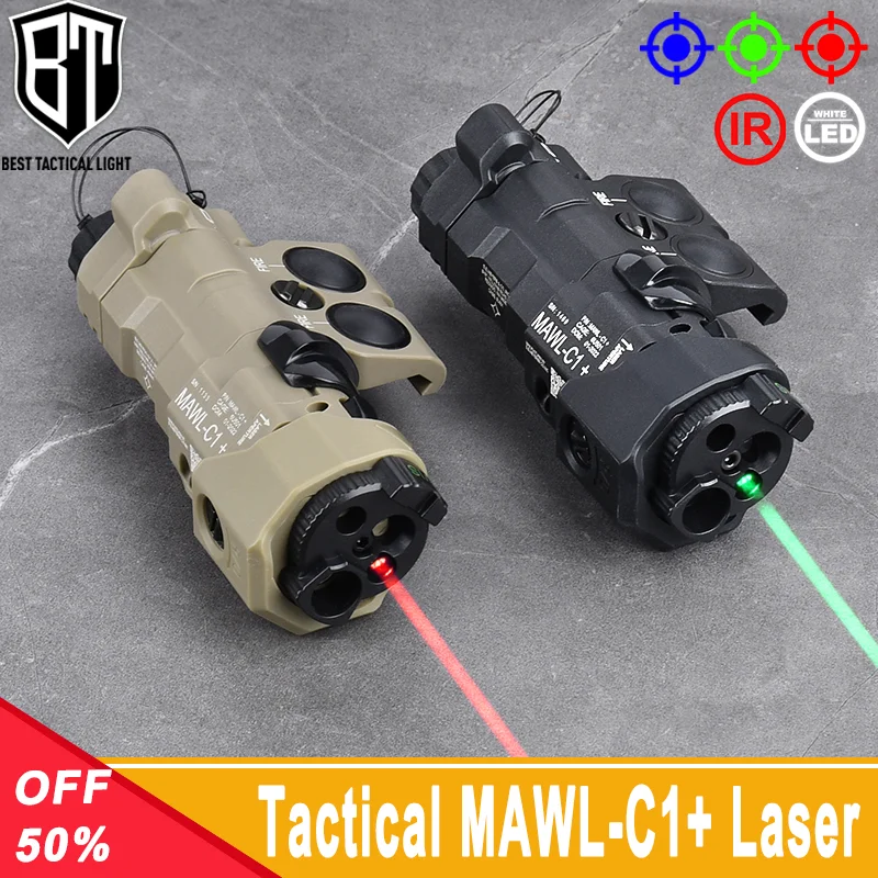 

Tactical Airsoft Nylon MAWL-C1+ Red Laser Green Blue IR Dot Aiming IR Fill Light White Strobe Light Hunting Weapon Scout Lamp