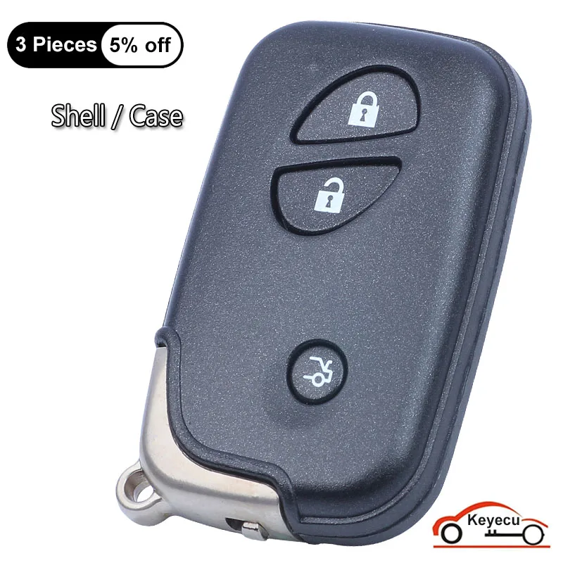 

KEYECU 3 Buttons Case for Lexus CT200h LS600H ES350 IS250 IS350 GS300 GS350 GS430 GS450H Auto Smart Remote Key Shell Cover Fob