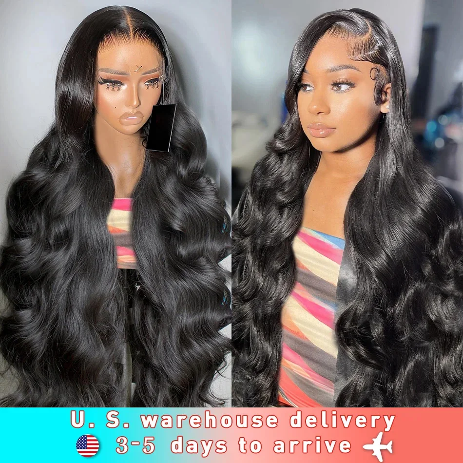 Rosabeauty 250% 13x6 Full Hd Transparent Lace Frontal Human Hair Wig PrePlucked 30 32 Inch Body Wave Lace Front Wigs