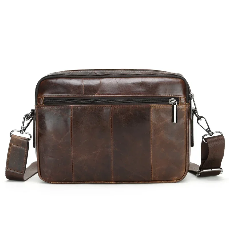 Bolso de hombro Vintage de cuero genuino para hombre, bandolera de piel de vaca de lujo, bolso de mensajero informal a la moda