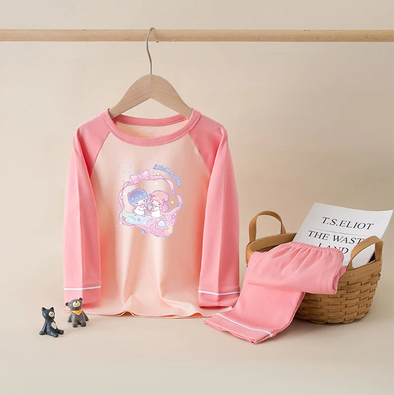 Little Twin Stars Kids Boys Girls Pajamas Sets Sleepwear Cartoon Long Sleeve T-Shirt Tops with Pants Baby Spring Autumn Clothes