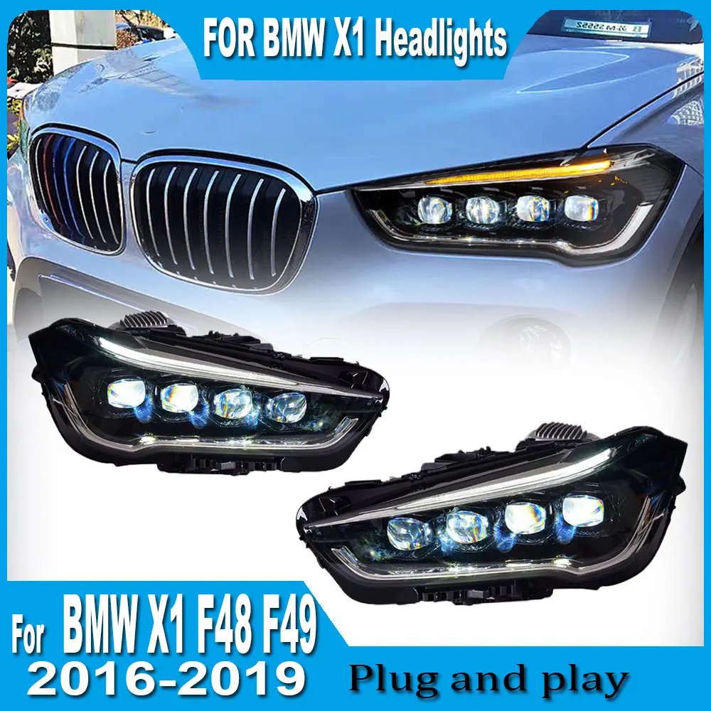 Pair Car Styling Headlights for BMW X1 F48 F49 2016 2017 2019-2020 LED Headlight  Head Lamp Led Projector Automotive Accessories