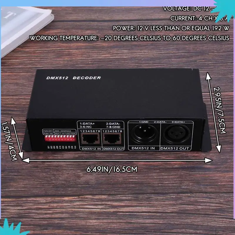 ABZW 2X DMX 512 4CH X 8A décodeur LED de contrôle 4 canaux pilote RGBW LED bande DC 12V - 24V