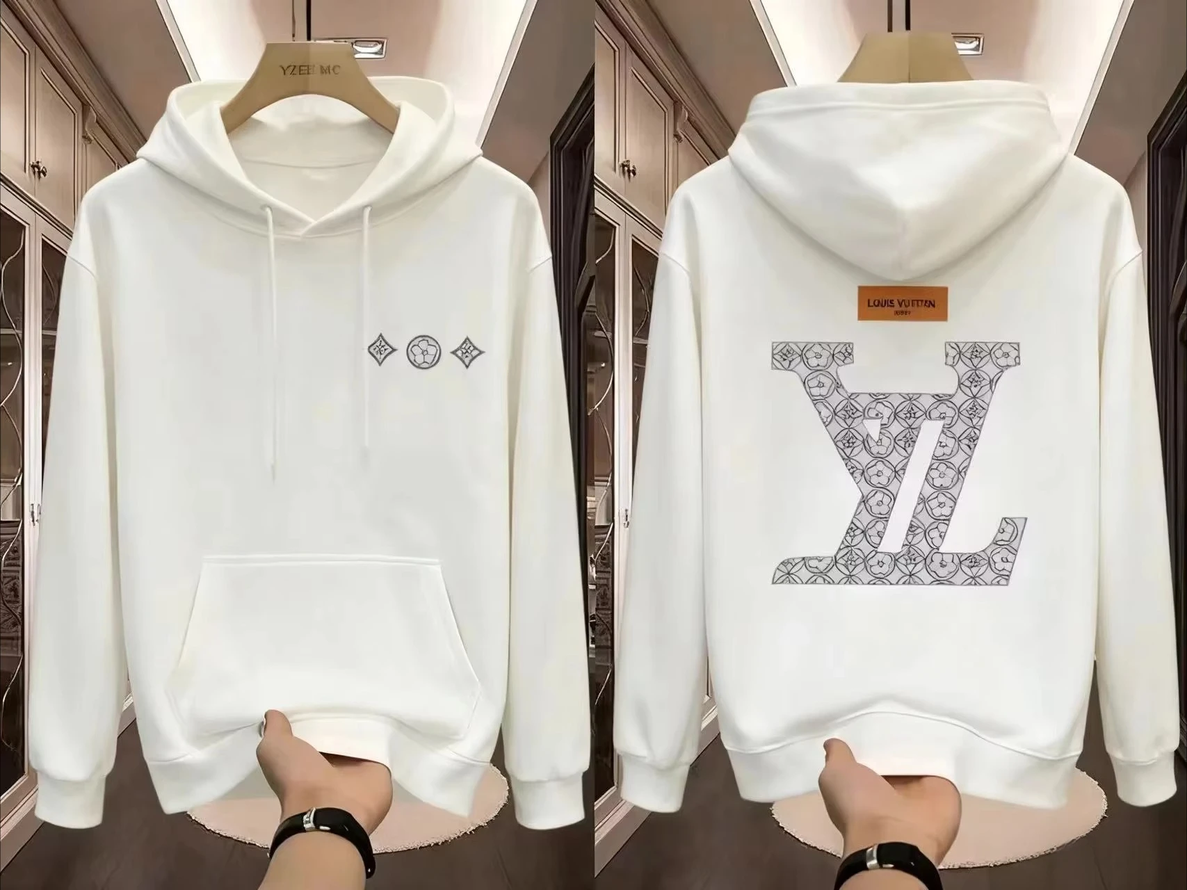 2025年 最新トレンドブランド 高品質コットン プリントパーカー 高品質 ユニセックス メンズ＆レディース コットンスタイル 秋冬 ソフト