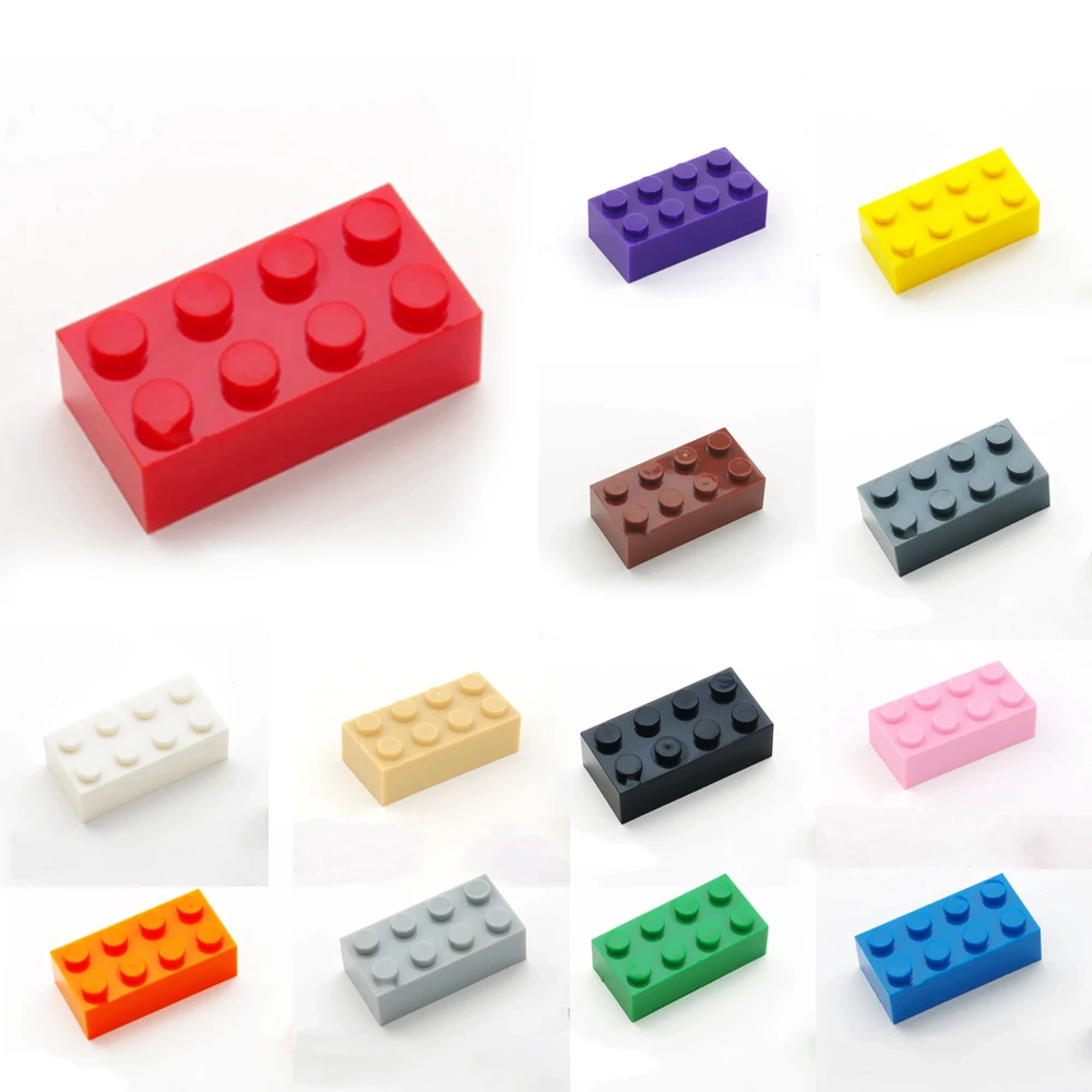 100 piezas de ladrillos 3001 2x4; colección a granel de ladrillos de juguete para conjuntos de construcción técnicos MOC compatibles con regalos MOC