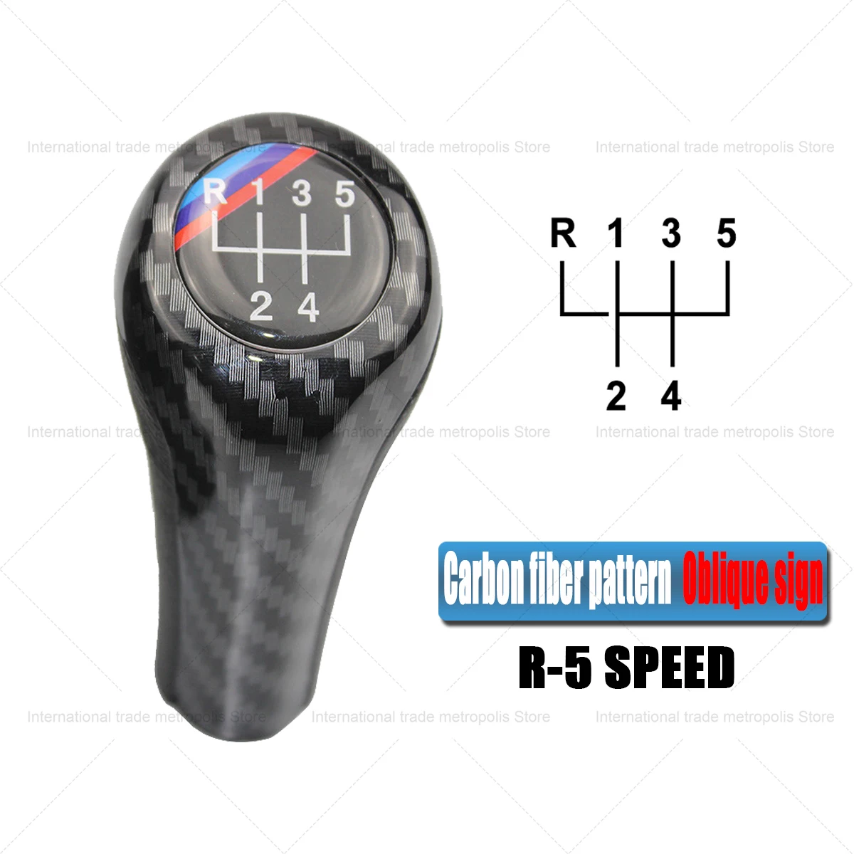 Carbon Fiber Pattern 5/6 Speed Leather Gear Shift Knob Manual for BMW E46 E90 E92 E39 X1 M Car Handle Gearbox Stick Knob