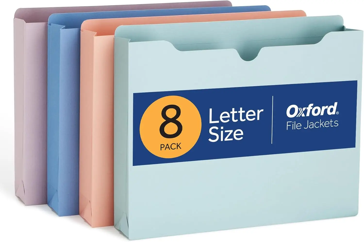 

8 Pack Oxford Expanding File Folders, Letter Size, 2" Expansion, Pastel Colors