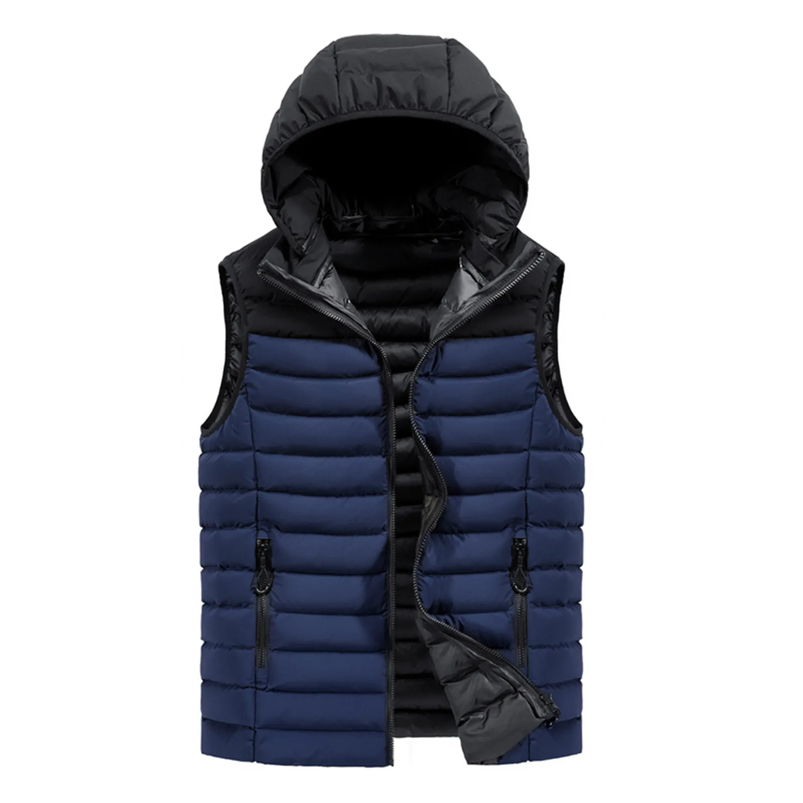 Winter Sleeveless Jacket Men Casual Vest Warm Thick Hooded Coats Men's Work Waterproof Outdoor Waistcoat