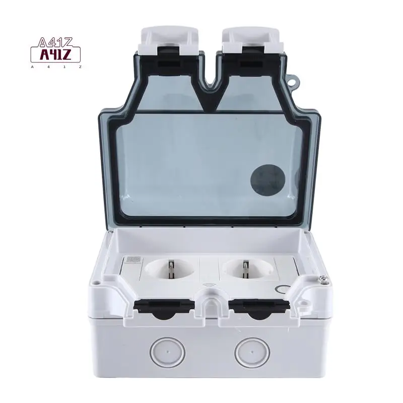 

A41Z-Tuya Wall Electrical Sockets Ip66 Waterproof Power Socket With Cover Wifi Plug EU Standard Outdoor Rainproof