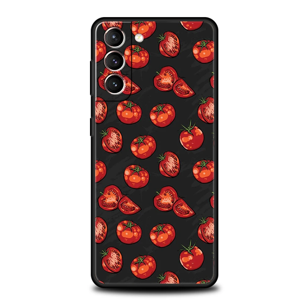 Fruits Tomatoes Pattern Phone Case for Samsung Galaxy S24 S23 S22 S20 S21 FE Ultra S24 S23 S10 S10E S9 S8 Plus 5G Silicone Shell