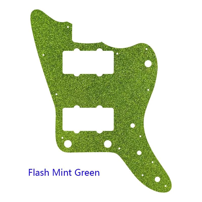 5pcs Custom Guitar Parts - For US No Upper Controls Jazzmaster Style Guitar Pickguard Replacement Flame Pattern