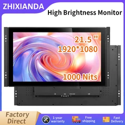 Zhixianda Outdoor Use 1000 Nits 21.5 Inch 1920*1080 PCAP Waterproof Capacitive Touch Screen Monitor With VGA HDMI DVI USB Port