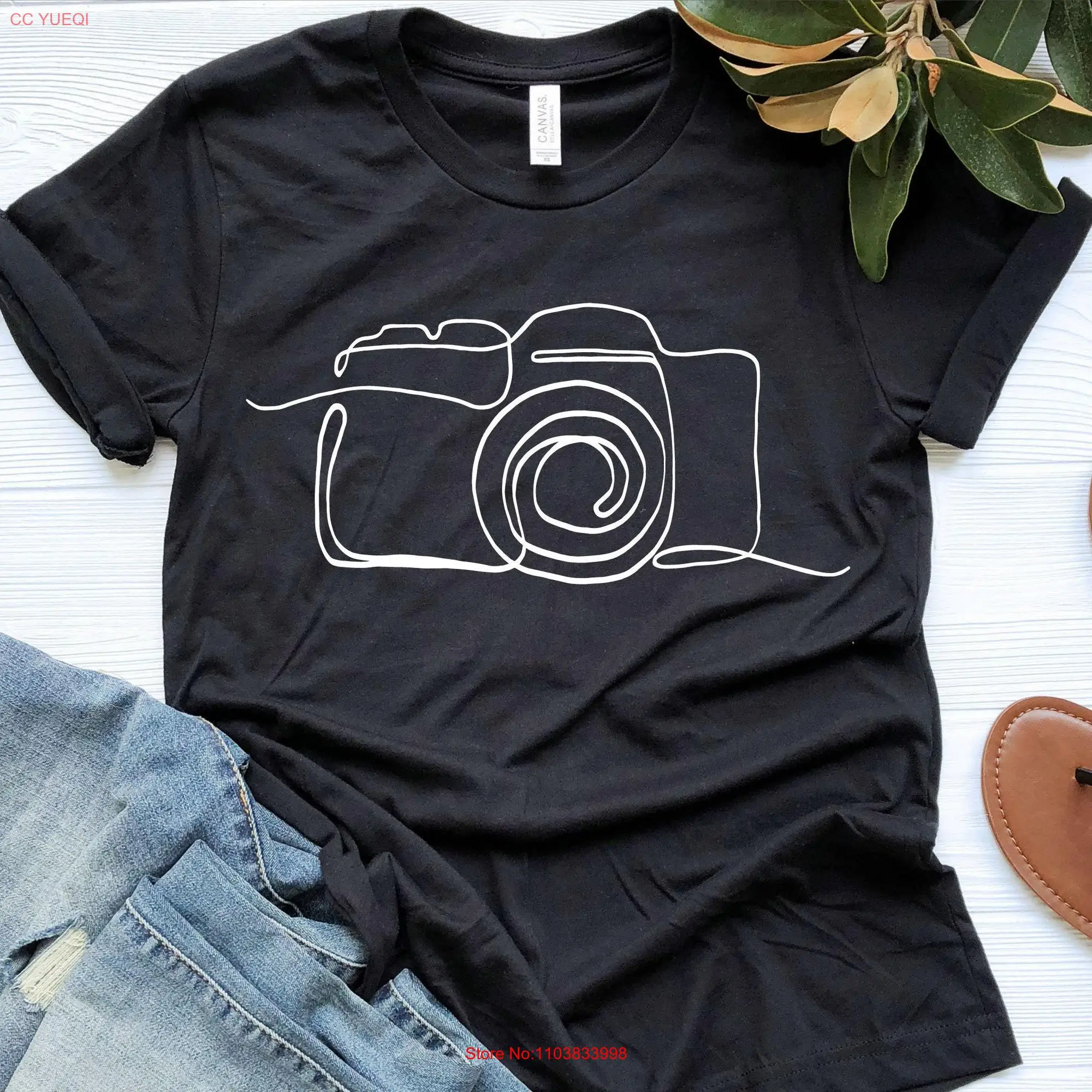 Photographer Photography T Shirt for Minimalist Photo Taker Tourists Vacation Traveler long or short sleeves