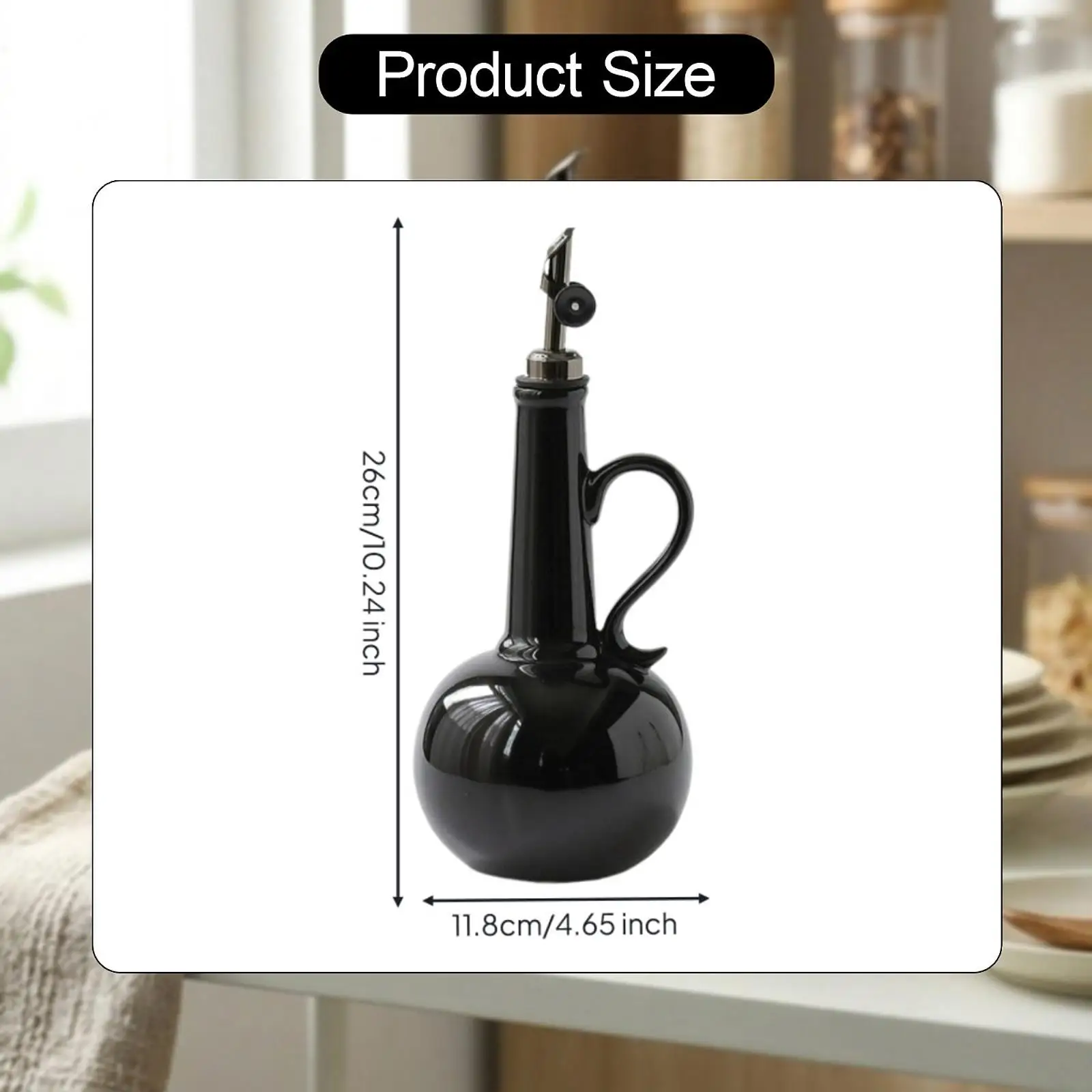 Ceramic Olive Oil Dispenser Bottle Soy Sauce Dispenser Jar Olive Oil Container for Kitchen view 6