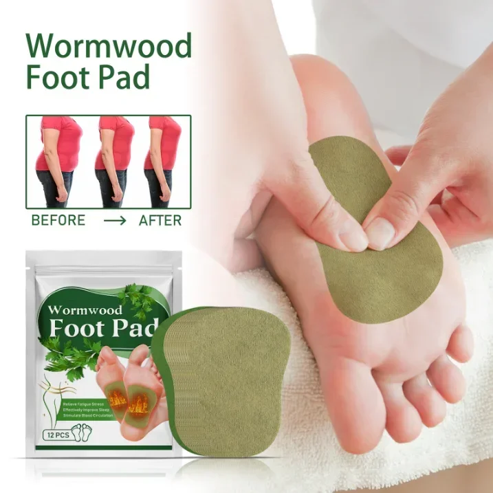 12 uds/1 paquete de ajenjo Natural Artemisia Argyi desintoxicación cuidado de los pies parche almohadilla pérdida de peso aliviar el estrés relajación limpieza profunda