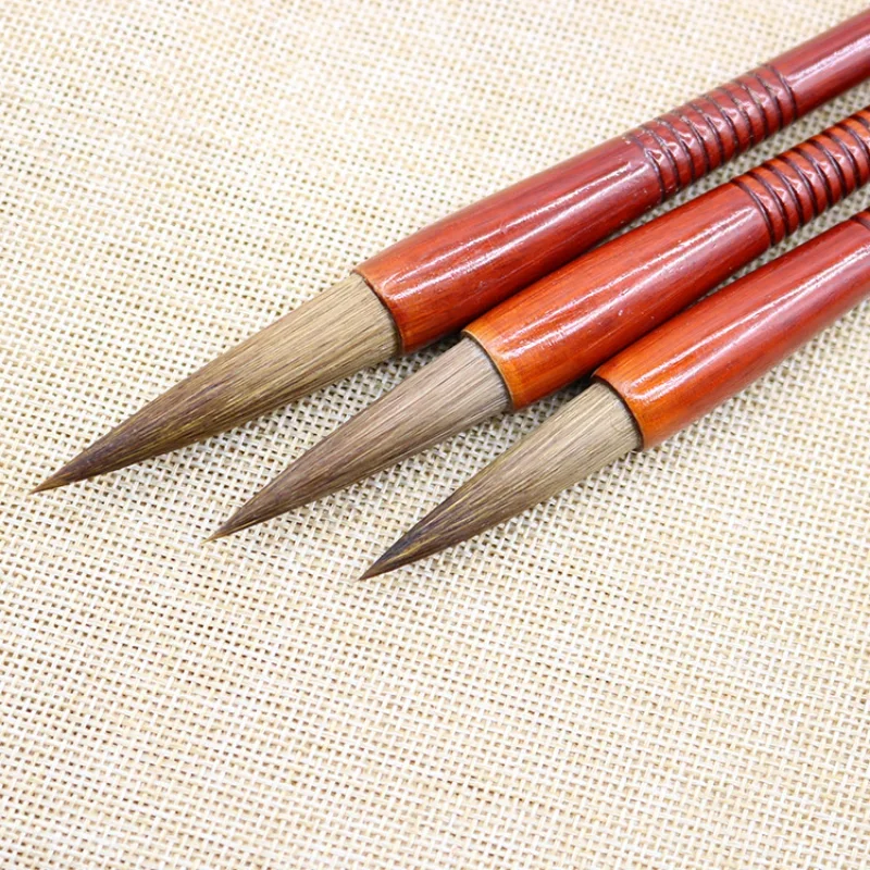 Wooden Writing Brushes Wolf Hair Traditional Chinese Calligraphy Painting Practice Festival Couplets Regular Script Supply