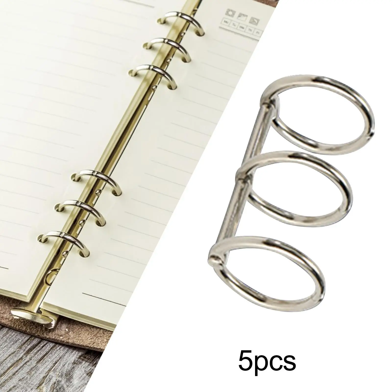5Pcs 3 Ring Metal Loose Leaf Binders for Photo Album Binding Notebook Diary