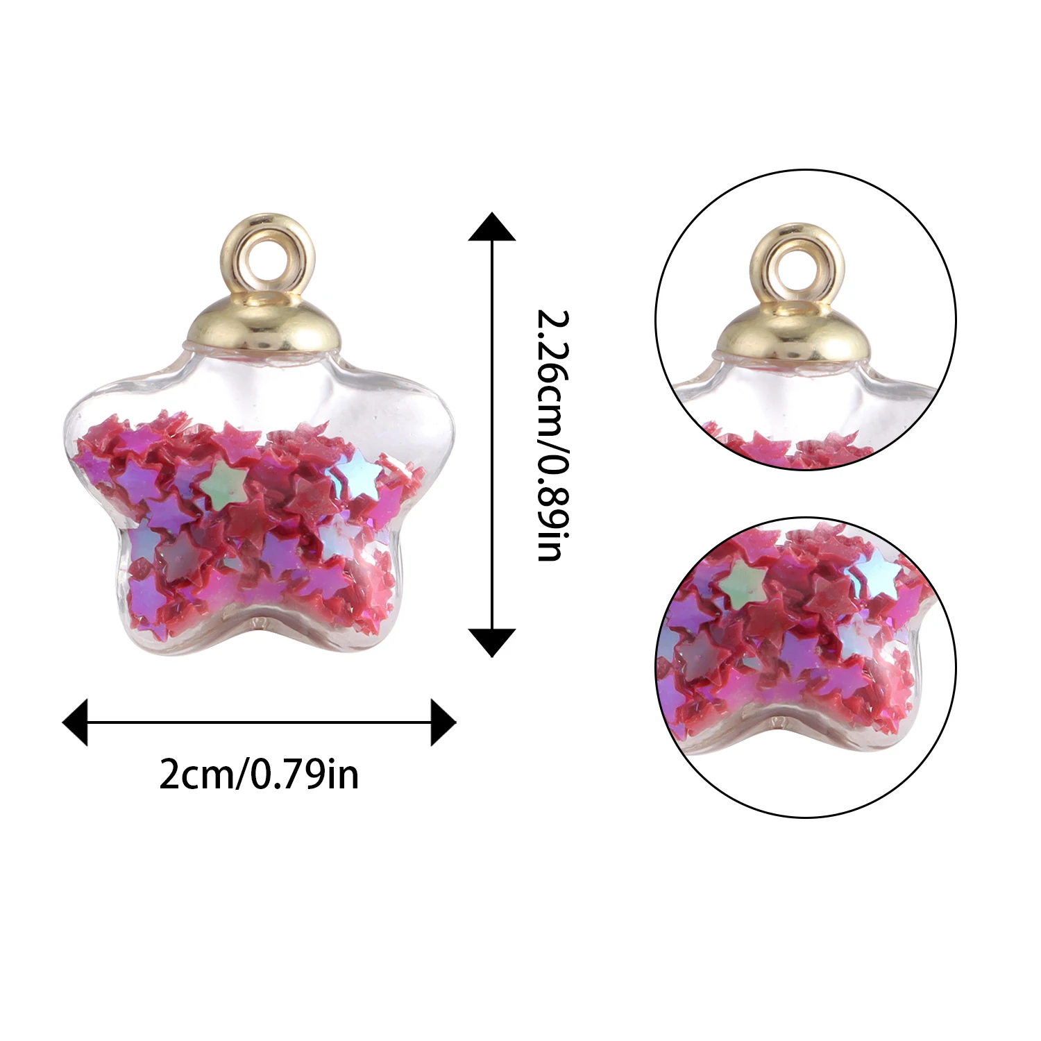 40 teile/paket Transparente Glas Ball Anhänger DIY Handgemachten Schmuck Zubehör Gemischte Farbe Künstliche Diamant Glas Ball – Detail 7