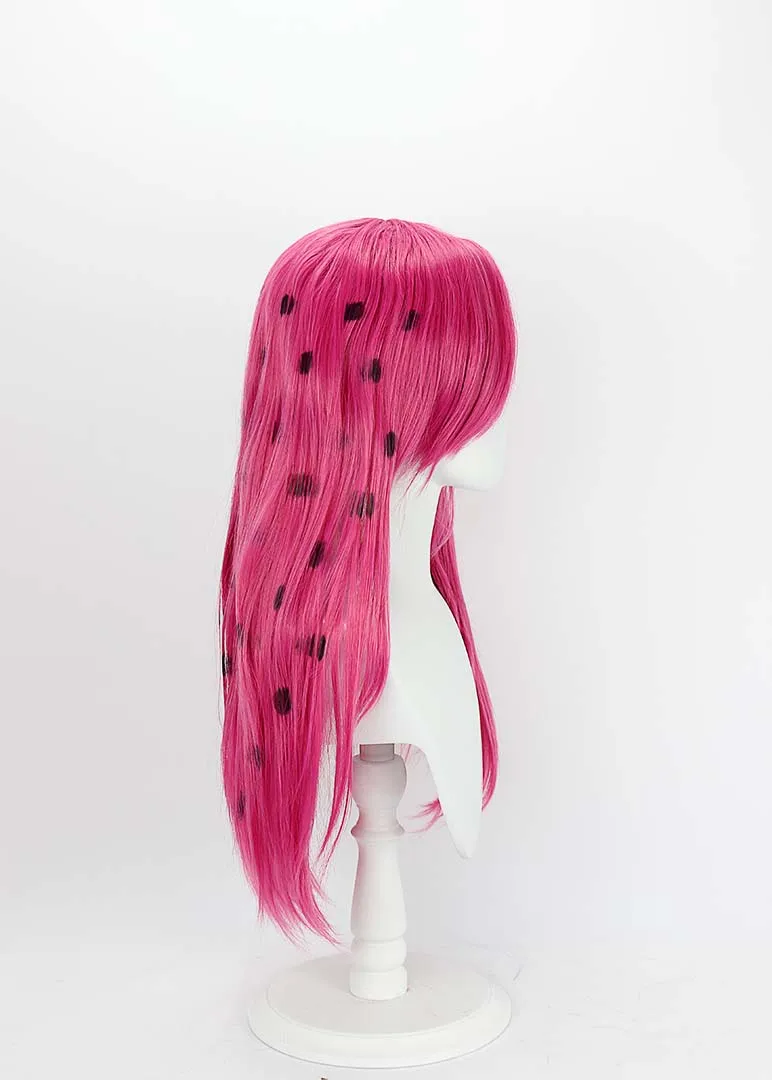 جوجو مغامرة غريبة الرياح الذهبية ديافولو شعر مستعار تأثيري الشعر الوردي مقاومة للحرارة الاصطناعية