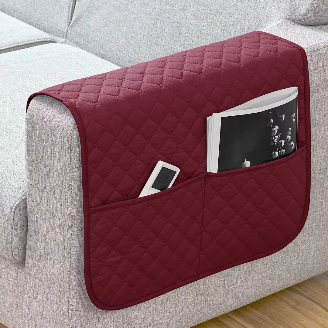 1PC Sofa Armrest&Backrest Cover with Storage Bag Removable Couch Chair Slipcover Anti-dirty Armchair Protector Non-slip Seat Pad