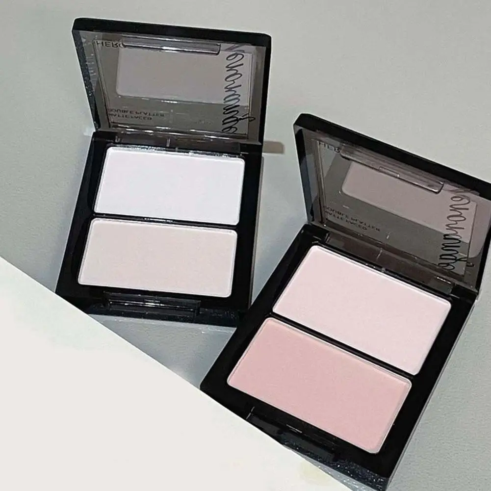 White Highlighter Facial Makeup Matte Palette Contouring Tray Shadow Cosmetics Lasting Glow Brighten Contour Shimmer Powder