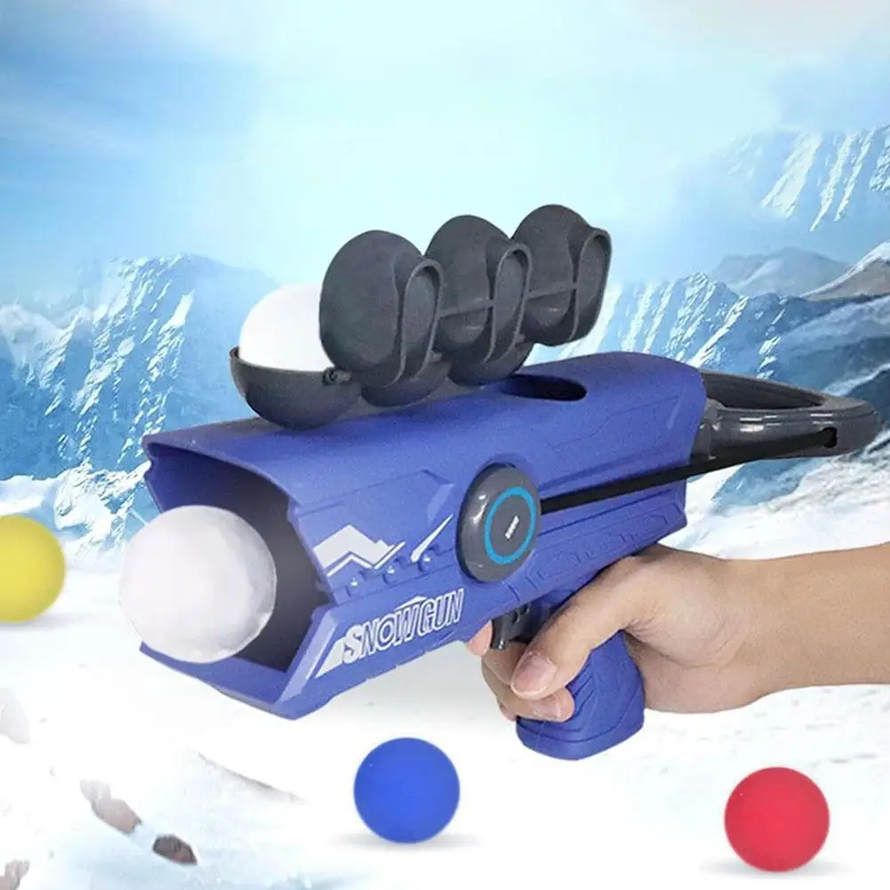 New Snowball Launcher Gun Toy Kids Clamp Snow Ball Grasping Clamps Tool Round Ball Cartoon Toy Winter Outdoor Interaction Game