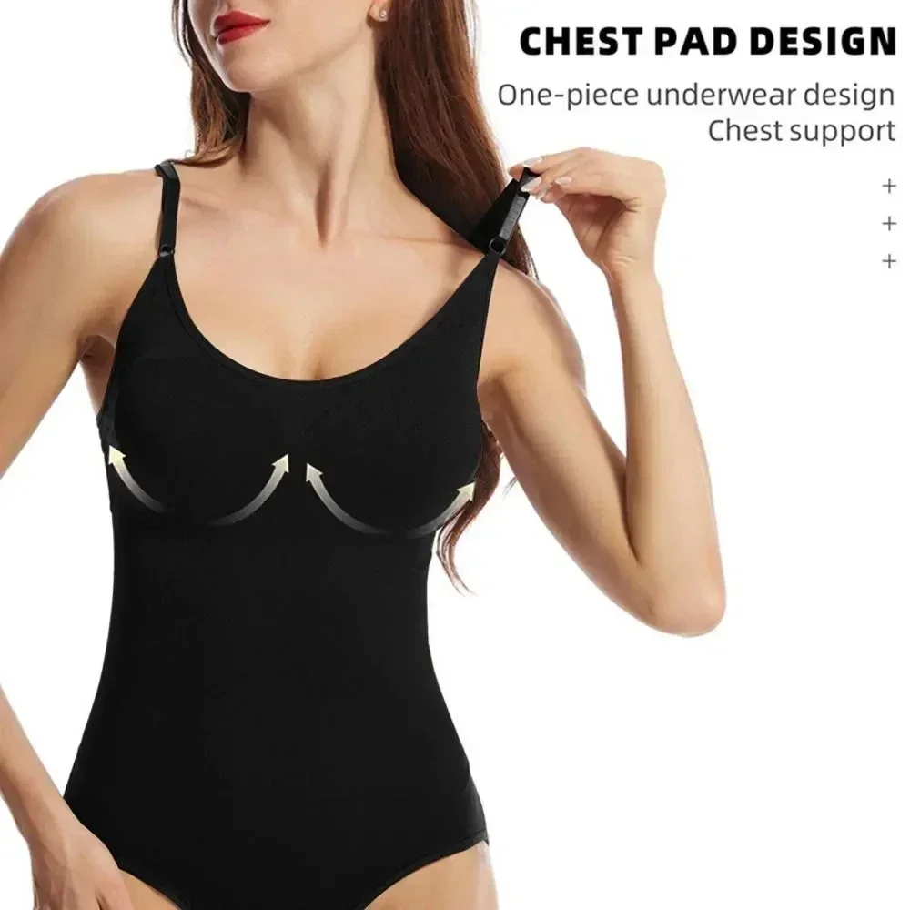 1Pcs Shapewear Waist Trainer Bodysuits Women Clothing Tummy Control Seamless Full Body Shaper Square Neck Jumpsuits Top