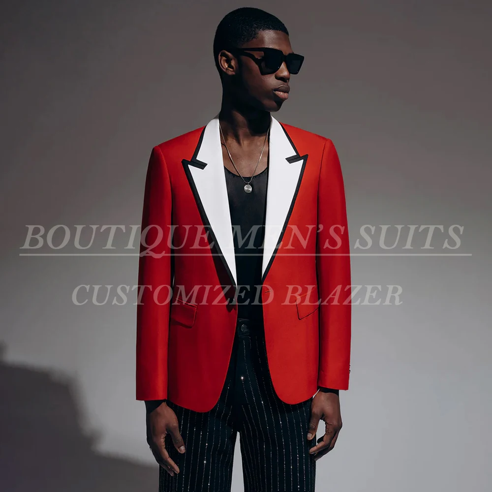 

Formal Men's Suits Elegant Single Breasted Peak Lapel Slim Fit 2 Piece Jacket Pants Sets Customzied Male Clothing Costume Homme