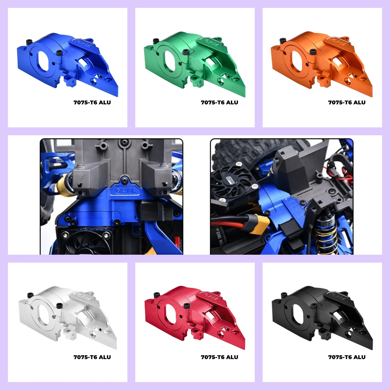 

GPM 7075 Alloy Adjust Gear Rotation Quick Release Motor Base TRAXXAS Mini Maxx XRT