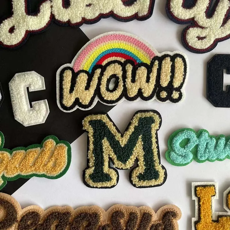 12 Stück/Chenille-Aufnäher mit englischen Buchstaben, „Liberty“ „C“ „LS“ Buchstaben-Abzeichen, Stickerei-Applikationen, Nähzubehör für Kleidung – Detail 2