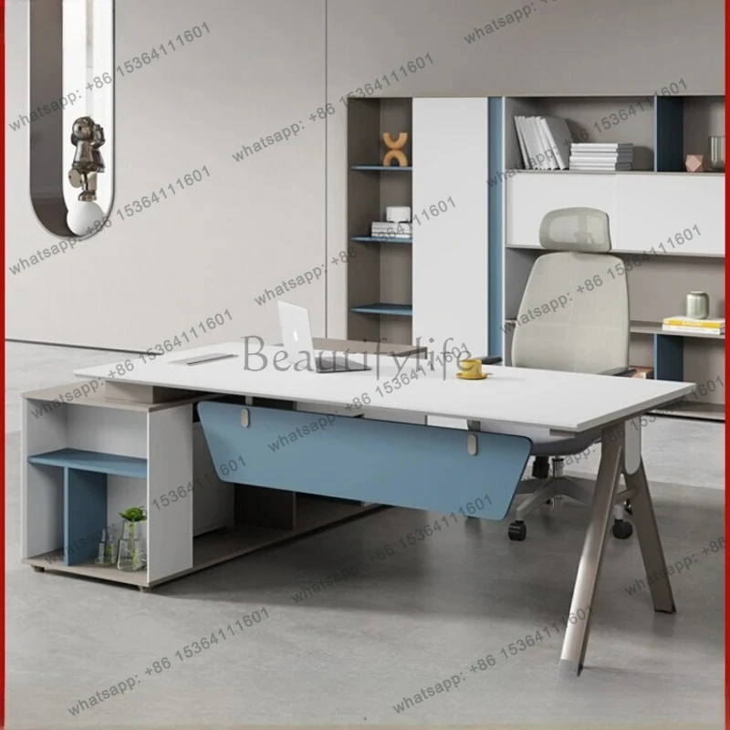 Desk Modern Simple Manager Office Furniture Bench Fashion Executive Desk and Chair Combination