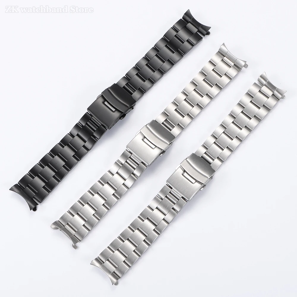Solid Stainless Steel Watch Strap for Seiko 5 SKX009/007 for Jubilee Curved End Watch Bracelets Metal 20mm 22mm Watchband Belts