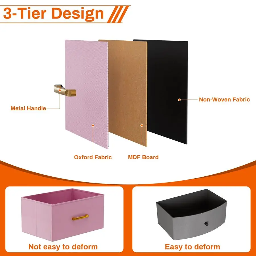 침실용 56.7인치 높이의 서랍장, 12개의 수납 서랍이 있는 서랍장, 나무 상판과 금속 소재의 패브릭 화장대