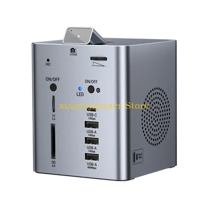 P9JB Fast Speed USB C Adapter With 1080P Clear Camera Double Channel Speakers Port And 10Gbps Data Transfer