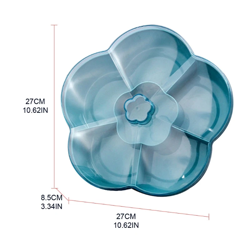 Scatola portaoggetti per a forma fiore con 6 scomparti, vassoio per servire alimenti per caramelle noci, con per