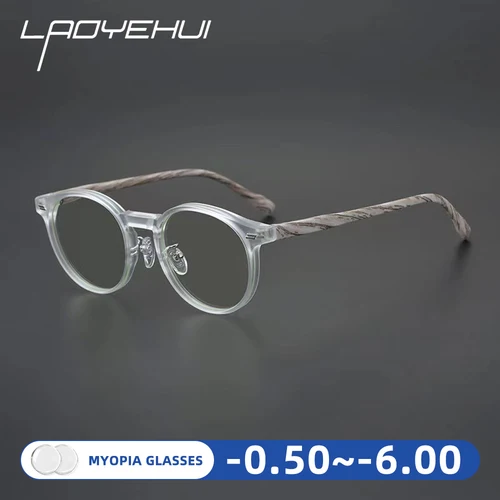 Gafas para miopía con montura pequeña para hombre, anteojos con prescripción personalizada, con bloqueo de luz azul, transparentes, a la moda