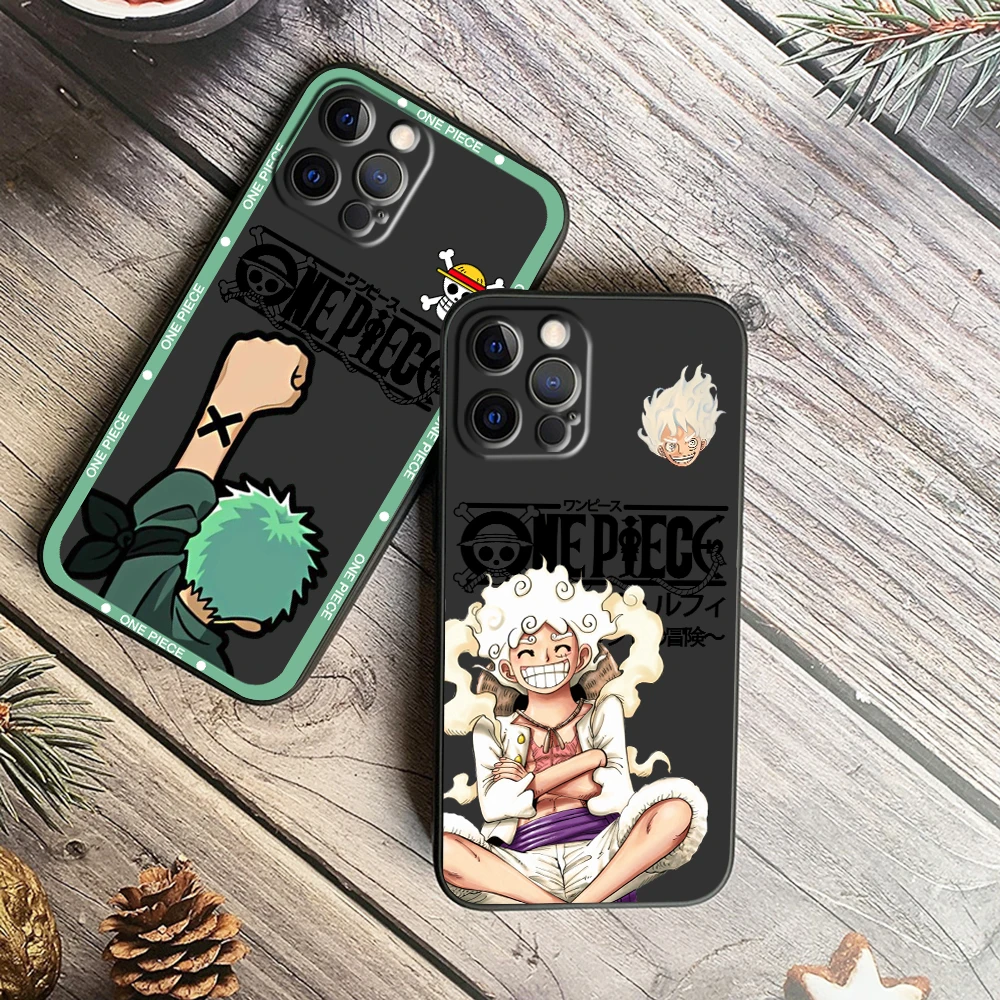 One P-Piece Cartoon Cool For iPhone 15 14 13 12 11 XS XR X 8 7 SE Pro Max Plus Mini Black Back Phone Case