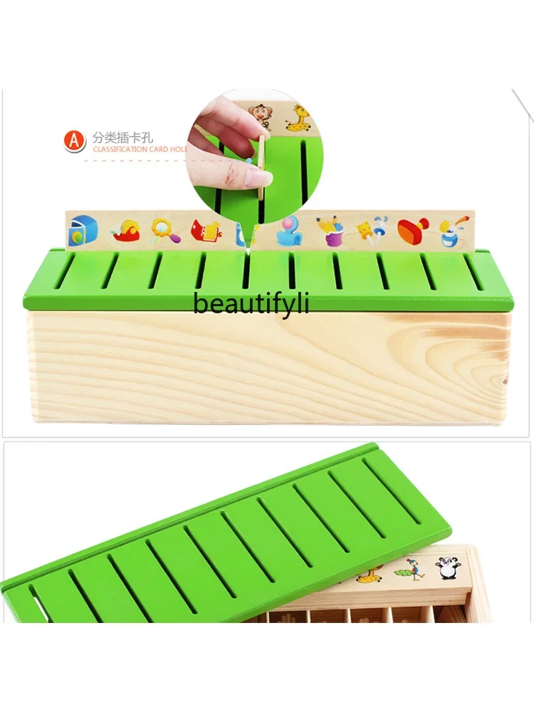 Wooden knowledge classification box Children's early education educational cognitive toys Children's learning gifts