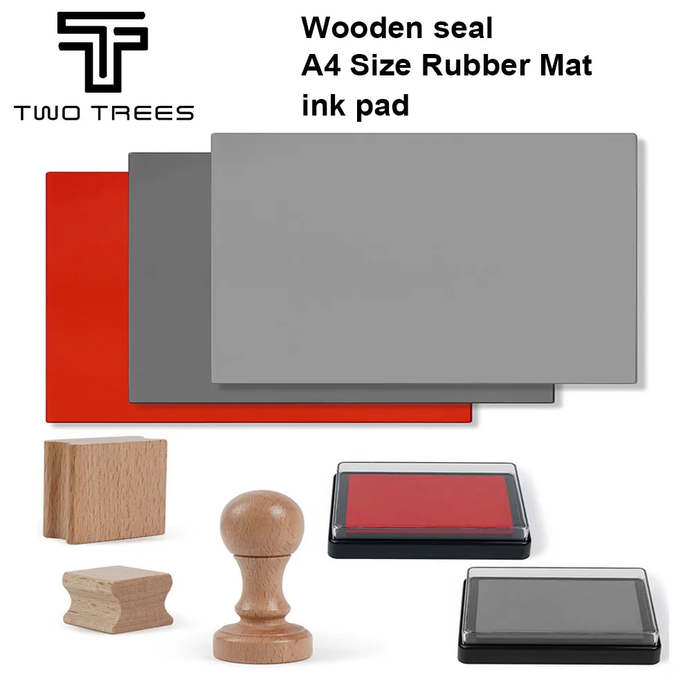 Twotrees Laser Graveur Rubber Stempel Houten Afdichting Rubber Mat Inkt Pad Afdichting Graveren Diy Art Design Voor Co2 Laser Markering Machine