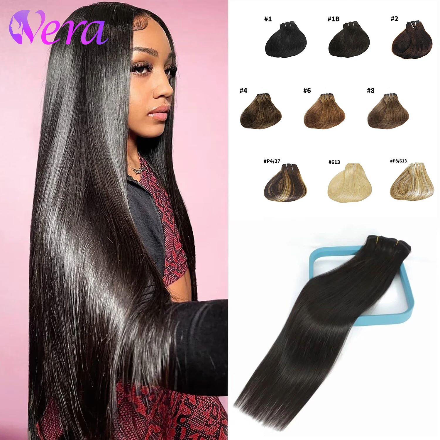 Clip Ins Seamless Clip In Hair Extensions Straight Human Hair Natural Black 8Pcs Brazilian Remy Hair Extensions 240G For Women