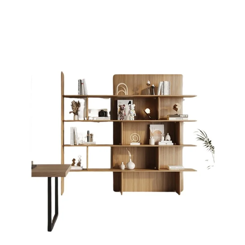 Modern Chinese TV background wall mural simple bookcase floor bookcase storage bookshelf removable