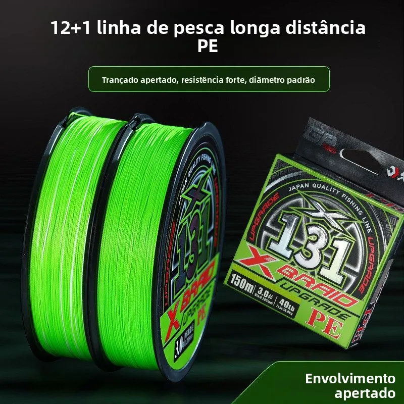Linha de Pesca Submersível Durável Cheng 12 Fios PE para Lançamento Longo, Linha YGK Dyneema, Material TPU de Afundamento Ráp...