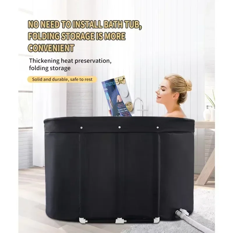 Adult Foldable Soaking Bathtub Portable Plastic Personal Hot and Cold Spa Home Foldable Bathtub