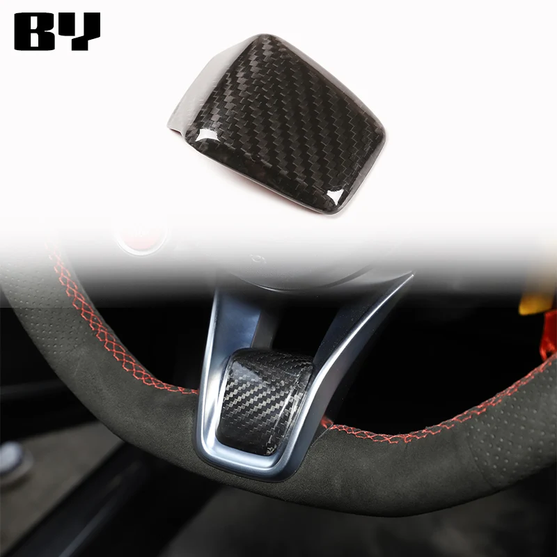 For Alfa Romeo Giulia Stelvio Tonale 2020-2023 Steering Wheel Base Decoration Stickers Real Carbon Fiber Car Interior Accessorie