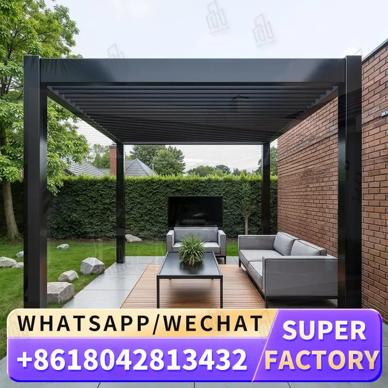

3X3m 3x4m Luxury Modern Motorized Waterproof Bioclimatic Louvered Outdoor Aluminum Gazebo for Garden Patio Backyard pergola