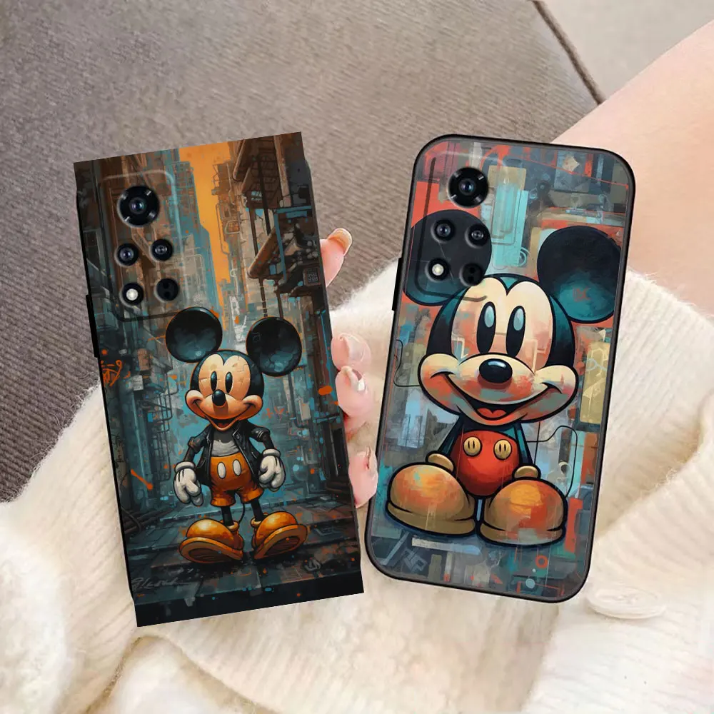 Cute M-Mickey M-Minnie Mouse Phone Case For Honor X50 X40 X30 X20 X10 X9 X9A X8 X7 5G V40 Magic 3 4 5 TPU Case Funda Coque Shell