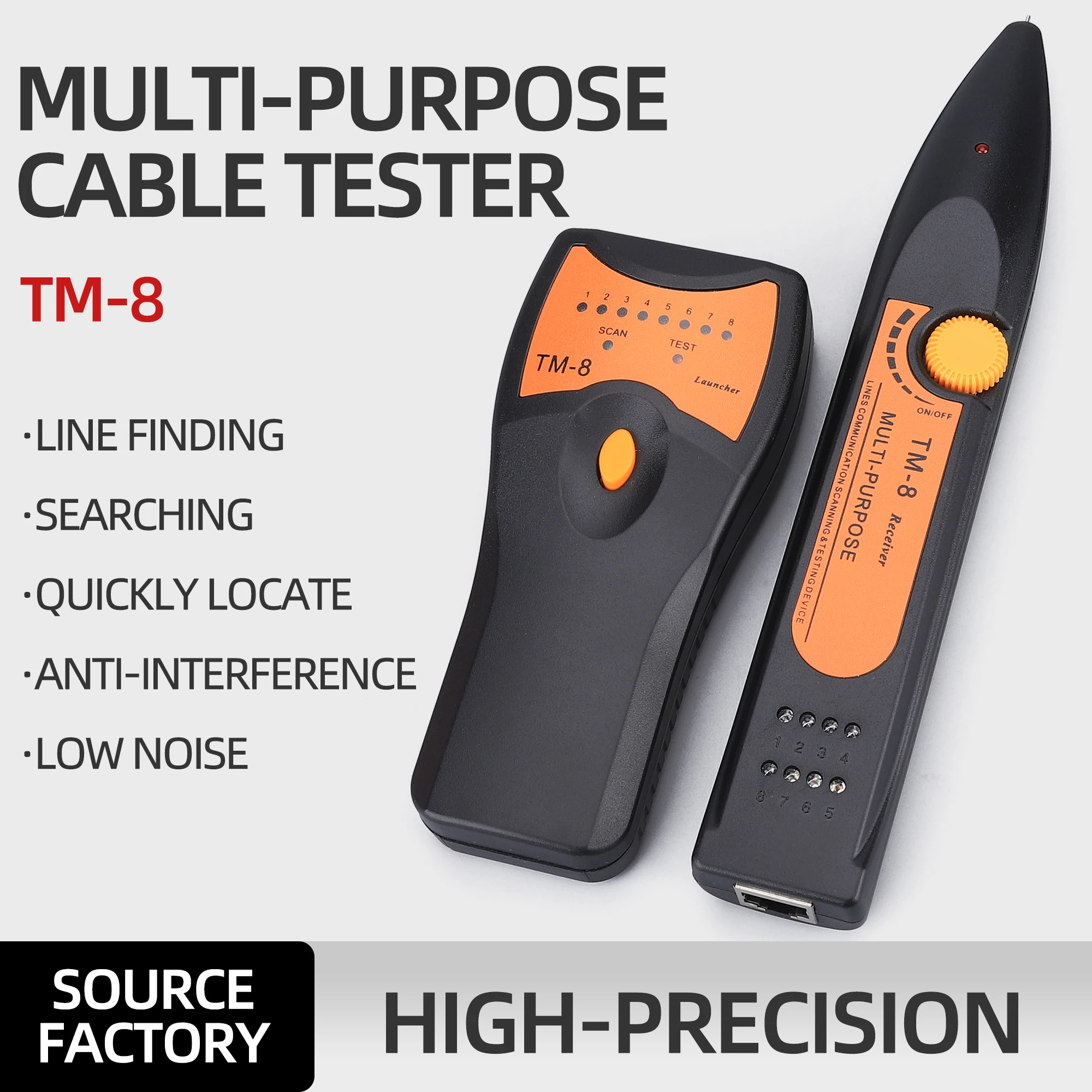 KELUSHI TM-8 Cat5 Cat5E Cat6 Cat6E RJ45 LAN Network Cable Tester Diagnose Tone Detector RJ11 Telephone Wire Tracker Line Finder